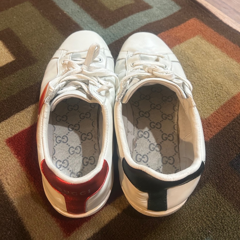 Gucci White Sneakers with Red and Orange Details - Picture 6 of 14